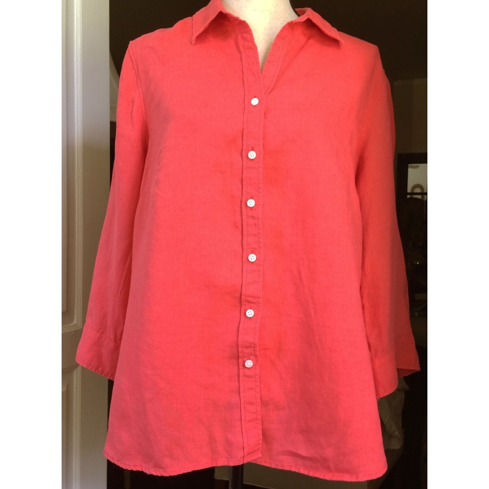 Talbots Women's Linen Top 1X